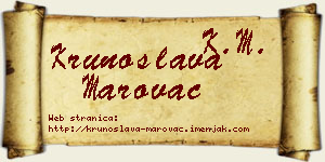 Krunoslava Marovac vizit kartica